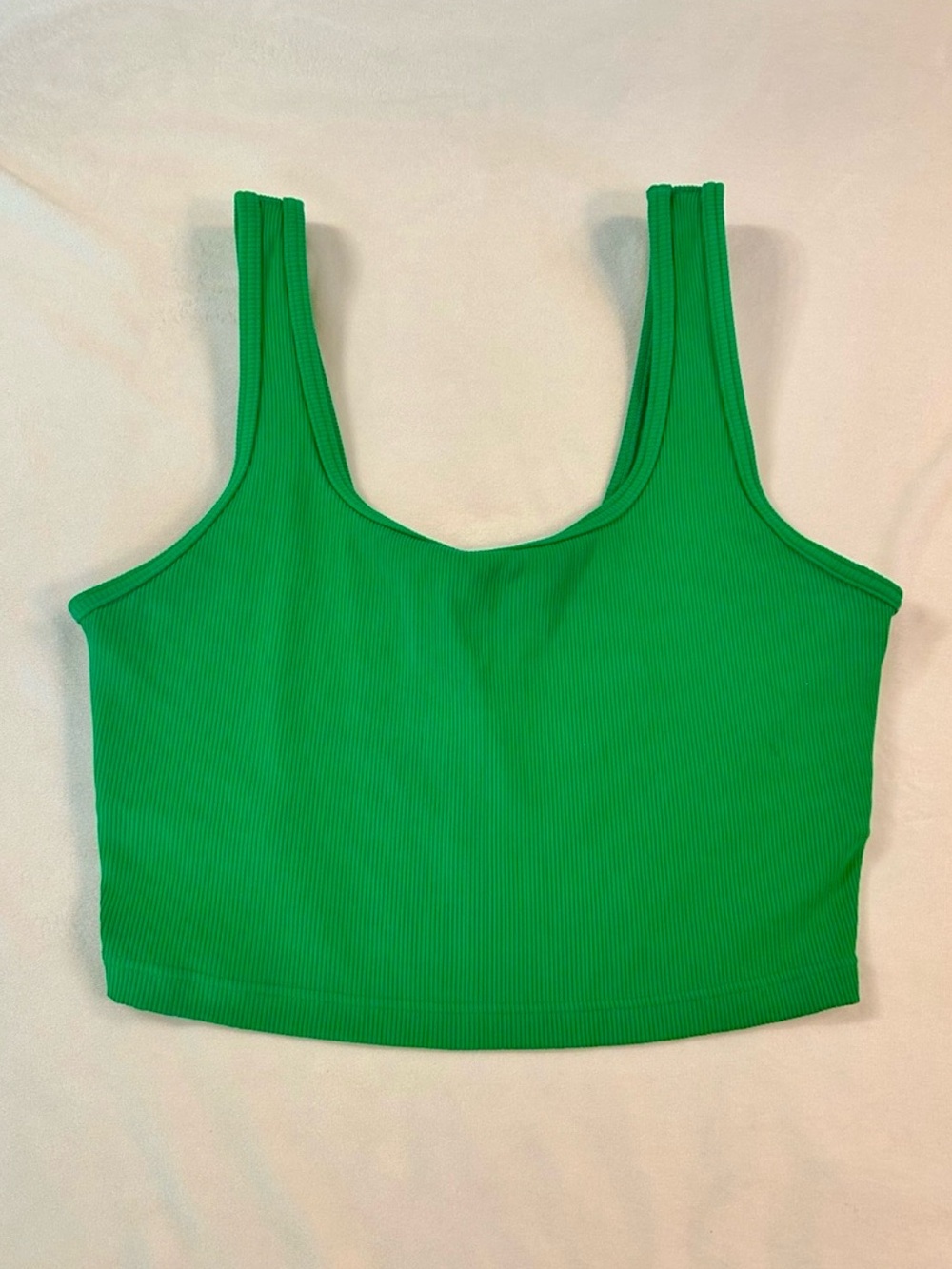 aerie Offline Bright Green Ribbed Medium Support Sports Bra